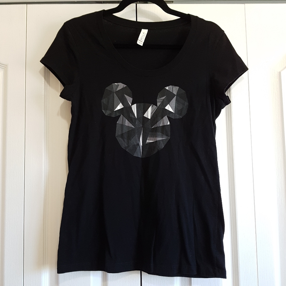 Geometric Mickey tee, abstract custom print design
